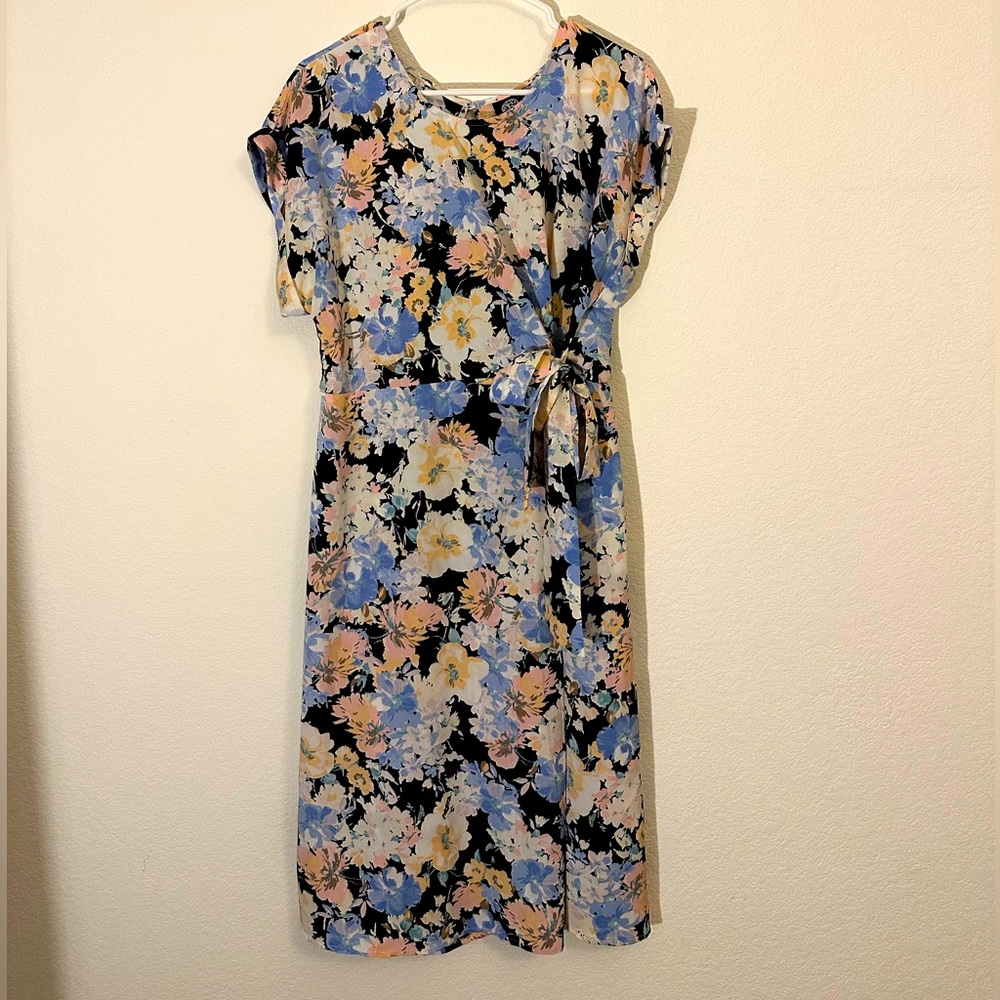 Bobeau XL Floral Side Tie Dress